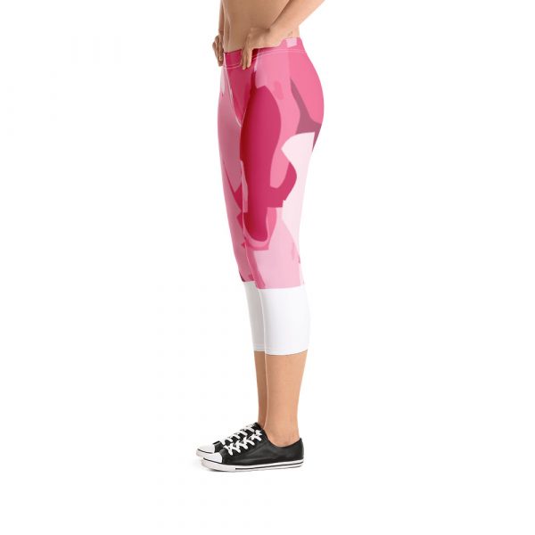 Light Pink Camo Capri Leggings - Image 3