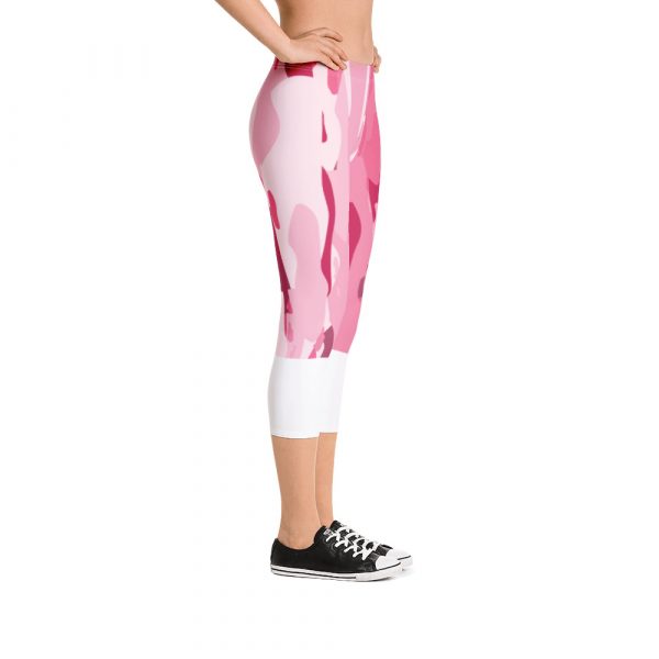 Light Pink Camo Capri Leggings - Image 4